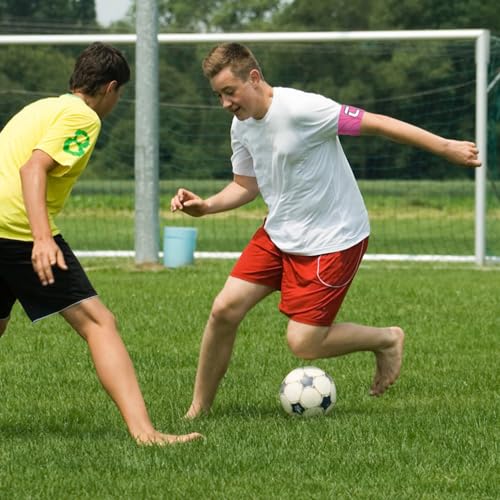 Elastic Soccer Captain 'C' Armband Adjustable Football Basketball Player Arm Bands Non-Slip Anti-Drop Captain's Armband for Adult Youth - size: Youth, style: Pink