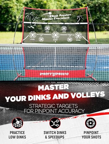 Pickleball Practice Rebounder: 2in1 Pickle Ball Equipment for Solo Practice, Rebounder Training with Targets, 6FT Mini Pickleball Net for Backyard, Driveway, and Garage