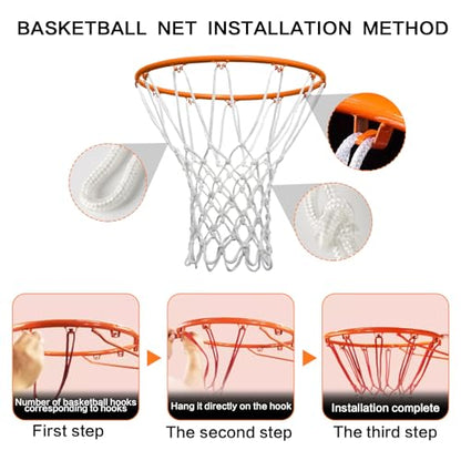 NewBEP Lighted Basketball Net - LED Replacement Basketball Nets, Change Colors with Remote, LED Basketball Net Light for Outdoor Indoor 10 Loops Rim