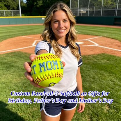 Personalized Embroidered Baseball & Softball Fathers Day Birthday Gift for Dad Custom Name Stitched Ball Senior Night Graduation Keepsake Fathers Day Birthday Coach Team Gift for Father Mother