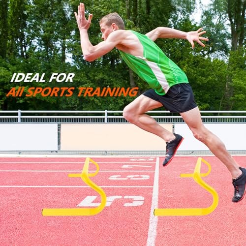 10 Pcs 6" Speed Agility Training Hurdles with 6 Marker Cone Durable Training Hurdle Agility Plyometric All Purpose Speed Hurdle Equipment for Athletes Soccer Basketball Football Practice - color: Yellow