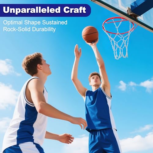 LAO XUE Heavy Duty Chain Basketball Net Replacement,21 Inches Metal Rust Proof with 12 S-Hooks,Fits All Standard Hoops Outdoor