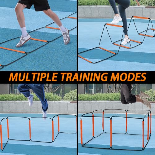 Agility Ladder, Speed Ladder, Agility Ladder Speed Training Equipment, Football Ladder, Footwork Ladder, Training Ladder for Footwork, Foldable Quick Assembly & Non - Tangling & Storage Bag - size: 16 Rungs