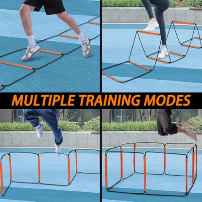 Agility Ladder, Speed Ladder, Agility Ladder Speed Training Equipment, Football Ladder, Footwork Ladder, Training Ladder for Footwork, Foldable Quick Assembly & Non - Tangling & Storage Bag - size: 16 Rungs