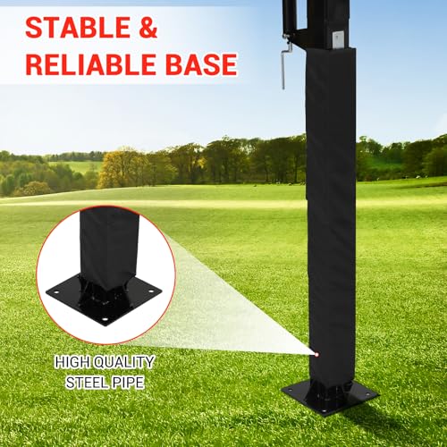 GarveeTech In Ground Basketball System Outdoor, 8-10ft Quick Adjustable Basketball Hoop ＆Goal with 55" Shatterproof Tempered Glass Backboard,