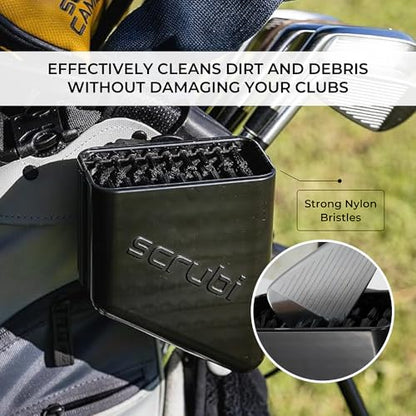 Scrubi Golf Club Cleaner for Your Golf Bag - Compact & Efficient Cleaning Tool for Golf Clubs – Easy to Use & Waterproof Design – Includes Strong Nylon Brush – Perfect for Irons