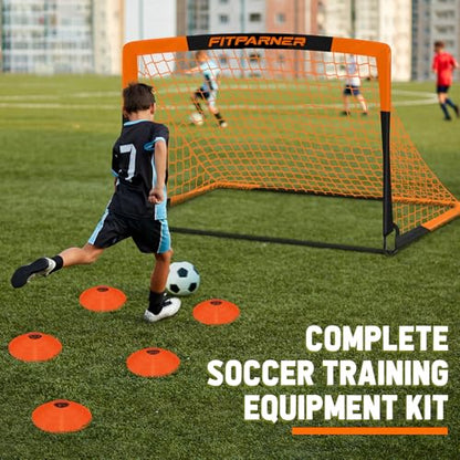 Kids Soccer Goals for Backyard Set - 2 Pack of Portable Pop Up Soccer Nets with Ball,Cones,Complete Training Equipment Kit for Toddler,Youth,Kids Age 3-14,Outdoor Sports Game