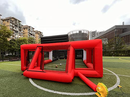 Portable Inflatable Sports Court Inflatable Soccer & Basketball & Volleyball Field 3-in-1 Multiple Sport Game with Blower for Birthday/School Playground/Family/Team Games - style: 40x20x 8.8ft