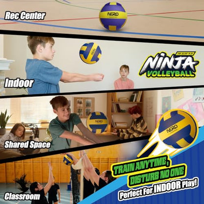 NERO SPORT Ninja Soft Indoor Silent Volleyball for Kids – Silent Foam Volleyball for Indoor Practice | No-Sting Soft Touch Volley Ball Training Ball