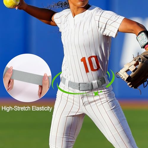 XZQTIVE Baseball Softball Socks and Baseball Softball Belt Combo Set Knee-High Soccer Socks for Kids Youth Adult - color: Gray, size: Kid