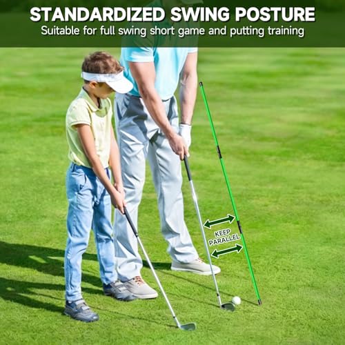 ATTRACTIVE 48-Inch Golf Alignment Sticks 2 Pack Collapsible Golf Practice Rods for Aiming, Putting,Golf Training Sticks with Clear Tube Case
