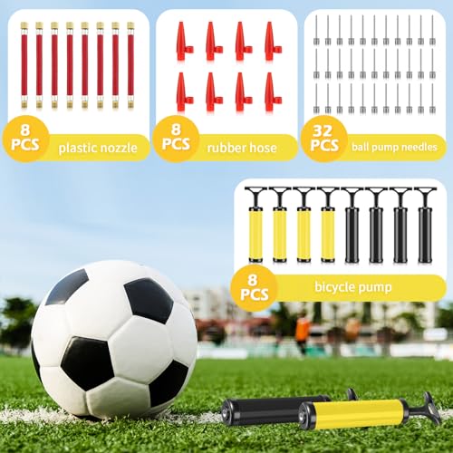 Chumia 8 Sets Ball Pumps Air Pump Bulk for Balls with Needle, Nozzle, Extension Hose Sports Ball Tool for Soccer Basketball Football Volleyball - color: Black, Yellow