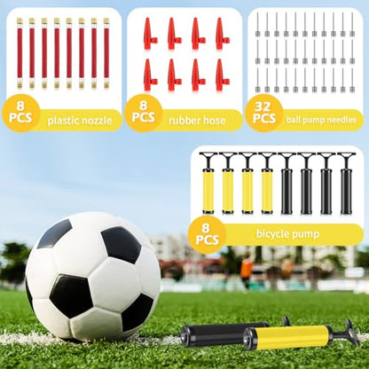 Chumia 8 Sets Ball Pumps Air Pump Bulk for Balls with Needle, Nozzle, Extension Hose Sports Ball Tool for Soccer Basketball Football Volleyball - color: Black, Yellow