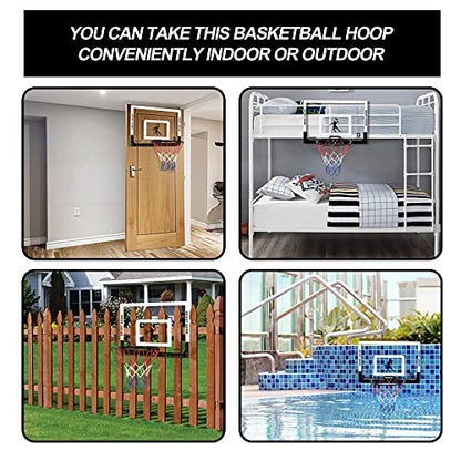 Large Basketball Hoop Indoor for Kids & Adults - 23x16 Inch Board with Over Door/Wall Mount | Includes 3 Balls & 2 Nets | All-Ages for Christmas Birthday