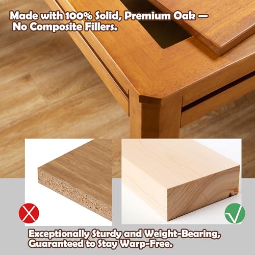 Solid Wood Board Game Table with Removable Table Top for 4–6 Players,Gaming Table and Dining Includes Play Mat and Detachable Cup Holders with 55" x 31" Play Area (Oak) - color: Oak