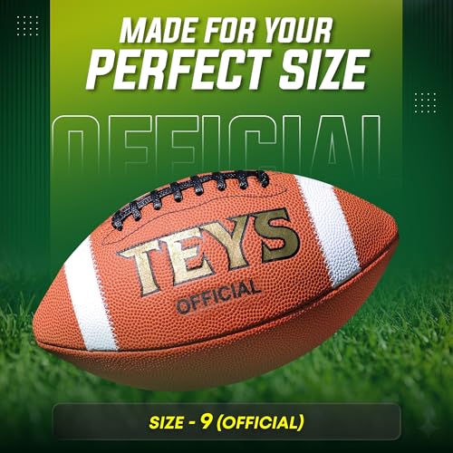 Game Football - Premium Composite Leather & Enhanced Grip (Sizes -Peewee, Junior, Youth, Official) - size: Official