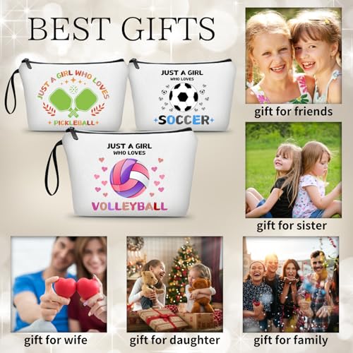 Volleyball Gifts for Teen Girls Team,Small Volleyball Cosmetic Makeup Bag Stuff Birthday Gifts for Friends Female,Christmas - color: Volleyball-PINK