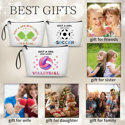 Volleyball Gifts for Teen Girls Team,Small Volleyball Cosmetic Makeup Bag Stuff Birthday Gifts for Friends Female,Christmas - color: Volleyball-PINK