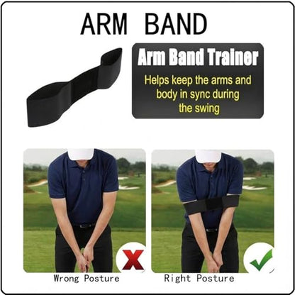 Golf Swing Trainer Training Set for All Levels, Golf Posture Correction Aids to Improve Swing Posture, Tempo and Shot Consistency - style: 5-Piece