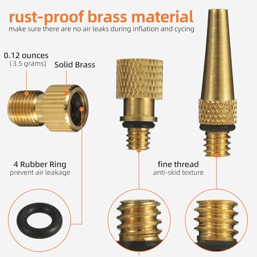 Bicycle Presta Schrader Valve Adaptor Tools, 25PCS Brass Bike Pump Adaptters,Ball Pump Needle, Balloon Inflatable Toys Nozzle Inflator Adapter, Air Pump Accessories for Standard Pump or Air Compressor