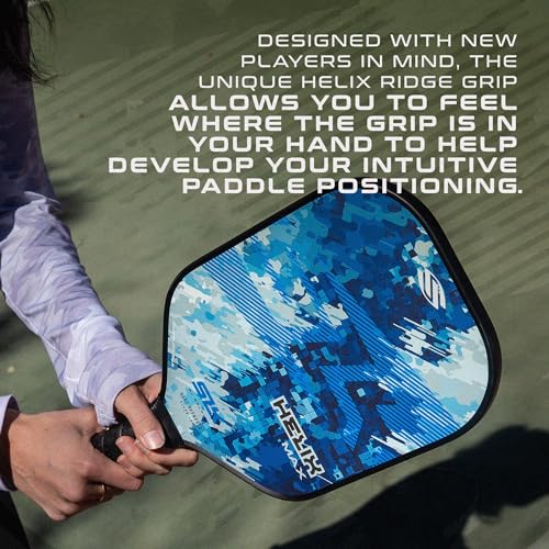 Selkirk Sport SLK Helix Pro Pickleball Paddle | Thermoformed Carbon Fiber Pickleball Paddles with Carbon Fiber & Fiberglass Hybrid Face | Unmatched Control - color: Camo Glitch | Bundle