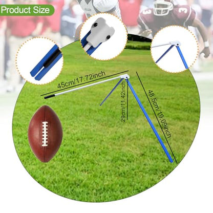 Colaxi Football Kicking Tee Rugby Practice Stand Adjustable Soccer Launcher Any Size Ball Field Goal Football Holder for Kids Adults - color: Blue White