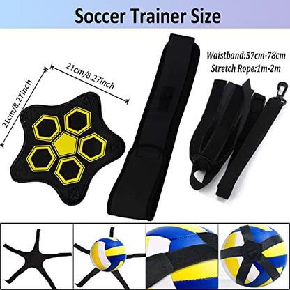 Taeku Soccer Trainer Adjustable Football Kick Training Equipment Control Skills Waist Practice Belt Volleyball Rugby Trainer Aid Universal Fits Size 3, 4, 5 Footballs for Kids Teens - color: 5 Gurte