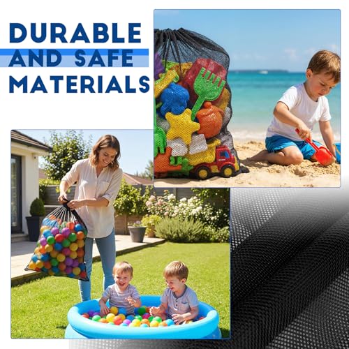 Sports Ball Bag Drawstring Mesh Bags Soccer Large Ball Net Bag Sports Equipment Storage Organizer for Balls Gym, Beach, Cloth, Swimming Gears - size: 30 x 40inch