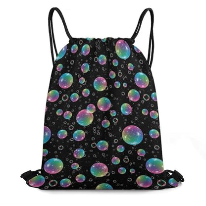 Yoga Drawstring Bag Gym Sackpack String Backpack Waterproof for Sports Beach Swimming Lightweight Men Women, Psychedelic Galaxy Bags - color: Picture (377)