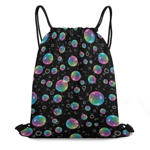 Yoga Drawstring Bag Gym Sackpack String Backpack Waterproof for Sports Beach Swimming Lightweight Men Women, Psychedelic Galaxy Bags - color: Picture (377)