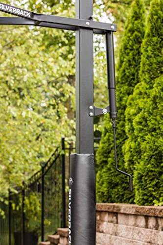 Silverback Height Adjustable In-Ground Basketball Hoop with Tempered Glass Backboard, Pro-Style Breakaway Rim & Backboard Pad