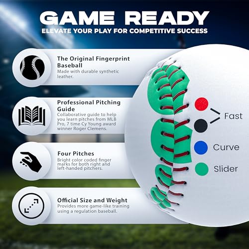 S.C. Products, Inc. Roger Clemens Pitching Trainer | Color Coded Finger Placement Marks | Instructional Booklet Included