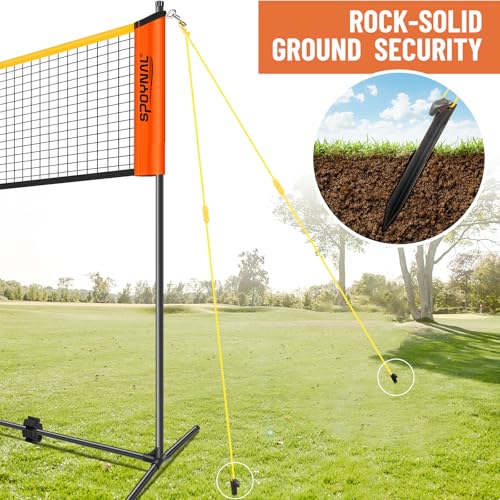 3-in-1 Adjustable Height Volleyball Badminton Pickleball Net Set - Portable Badminton Net Set for Backyards with Badminton Racket & Shuttlecocks, Volleyball Set with ball & Pump, Pickleball & CarryBag