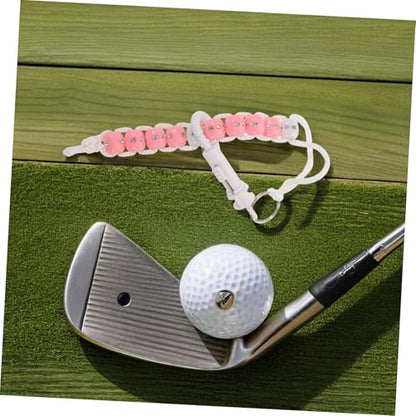 FAVOMOTO Golf Stroke Counter Bracelet with Pink Rhinestone Beads, Handwoven Golf Counting Beads Wrist Scorekeeper for Tournament Play and Practice Rounds