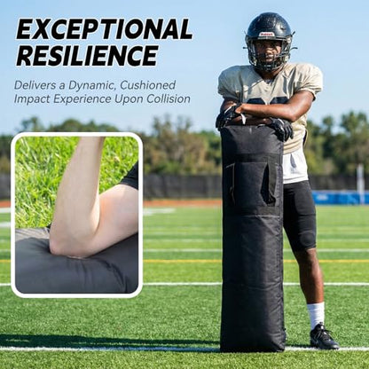2 PCS Inflatable Football Step Over Dummy with Air Pump, Tackle Dummy with Handles for Easy Storage & Portability, Football Training Equipment for Enhancing Footwork Drills/Athletic Skills