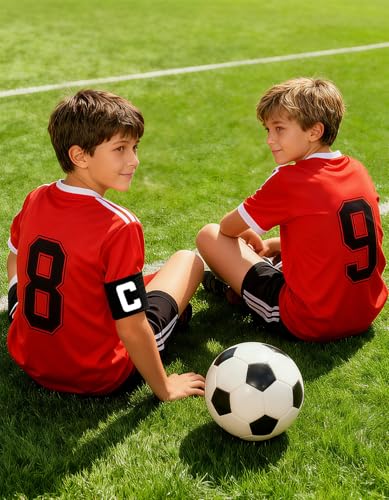 Captain's Armband Soccer Football Rugby Captain Armbands for Youth and Adult,Anti-Drop Design - Pack of 6 - color: 6 Black