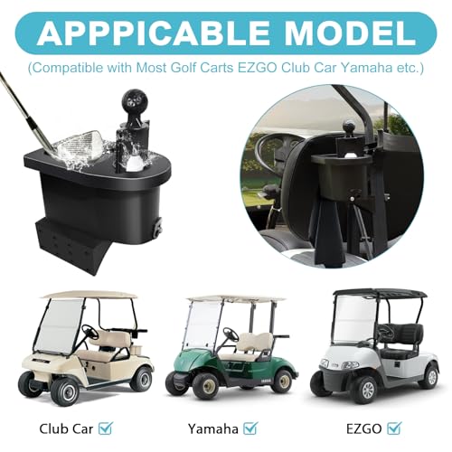 Golf Cart Ball Washer and Club Cleaner Kit, Golf Ball Cleaner and Club Head Washer with Golf Towel, Universal Golf Ball Washer Cleaner for EZGO, Club Car, Yamaha, Advanced EV, Star EV