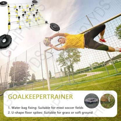 6.5 * 5.2/9.2ft Ball Deflector,Floor Matrix Ball Deflector, Goalkeeper Training Equipment + 4 Water Bags, Unpredictable Reflex Training for Reflexes and Agility 2 * 1.6m(6.5 * 5.2ft)