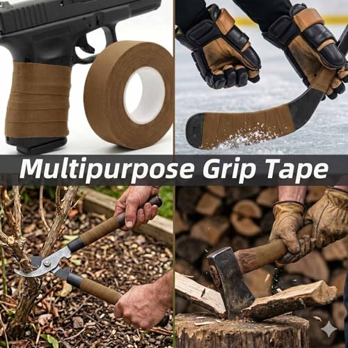 2 Rolls Magsaddle Gun Grip Tape, Non-Reflective, No Residue Goon Grip Tactical Tape for Pistol, Handgun, Rifle, Sports, Tool, Pull Up Bars, Handles, Bats, Rackets, Gym Equipment, Handrails - color: Coyote Brown