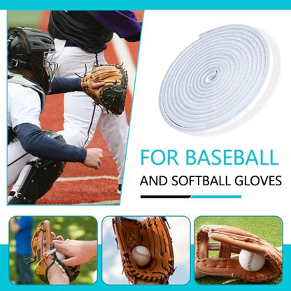Baseball Glove Lace, Mitt Lace Repair Kit Softball 2 Leather Laces and 2 Lacing Needles for Catcher's Glove - color: White