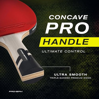 PRO-SPIN Ping Pong Paddles – ITTF Approved Professional Table Tennis Rackets with Carbon Fiber for Superior Control | 7-Ply Blade, Premium Rubber, 2.0mm Sponge - color: 1-Pack | Active Red
