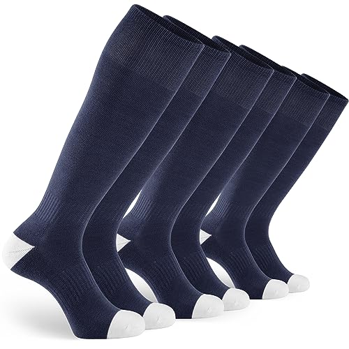 GRAPMKTG 3 Pairs Soccer Football Socks for Youth Baseball Softball Socks for Women and Men Boys Girls - color: Navy Blue, size: X-Small