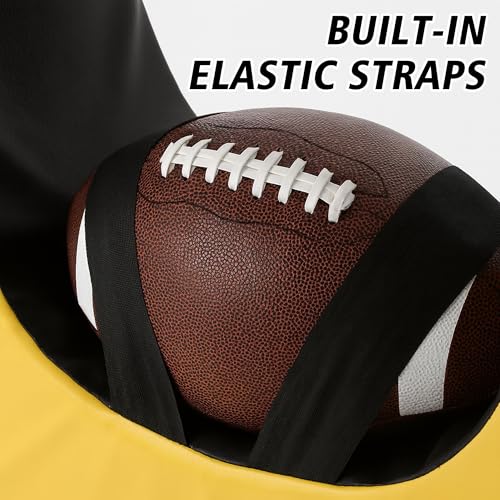 Tackle Wheel and Round Cushion Pad – Durable PU Leather Tackle Dummy with High-Density Foam & Side Strap for Football Youth, Adult Training, Agility & Contact Practice
