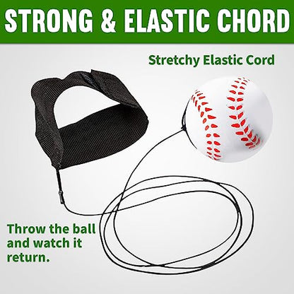 Playbees Reactive Practice Baseballs (3 Pack) – Personal Wrist Return Trainer for Solo Pitching & Catching Practice – High-Elastic Training Ball for Kids & Beginners – Compact Travel Set - style: 3 Pack