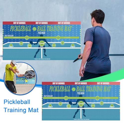 Portable Pickleball Training Pad with Rebound Board – 35"x70" Weather-Resistant Practice Mat for Indoor/Outdoor Drills, Easy-Install Solo Hitting Aid