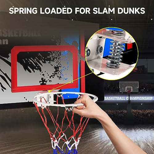 GSE Games & Sports Expert Over-The-Door Basketball Hoop with Basketball & Pump, Wall-Mounted Basketball Hoop Set with Complete Accessories for Home & Office (Several Style Choice)