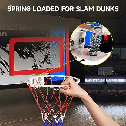 GSE Games & Sports Expert Over-The-Door Basketball Hoop with Basketball & Pump, Wall-Mounted Basketball Hoop Set with Complete Accessories for Home & Office (Several Style Choice)