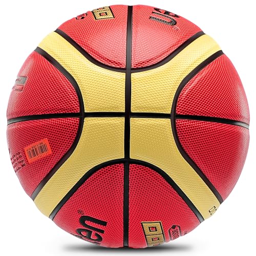 Training Soft Touch Rubber and Faux Leather Fighting Basketball, High Bounce Indoor Outdoor Basketball Gift - color: XJ1000-7 Brown