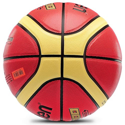 Training Soft Touch Rubber and Faux Leather Fighting Basketball, High Bounce Indoor Outdoor Basketball Gift - color: XJ1000-7 Brown