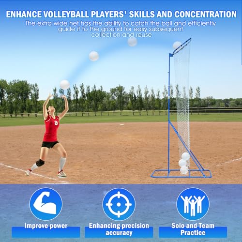Winthai Volleyball Setter Trainer Net with 3 Angle Adjustment, 8.53 ft to 9.84 ft Adjustable Height for Professional, Beginner Serving, Passing Setting Training Practice Equipment Indoor and Outdoor